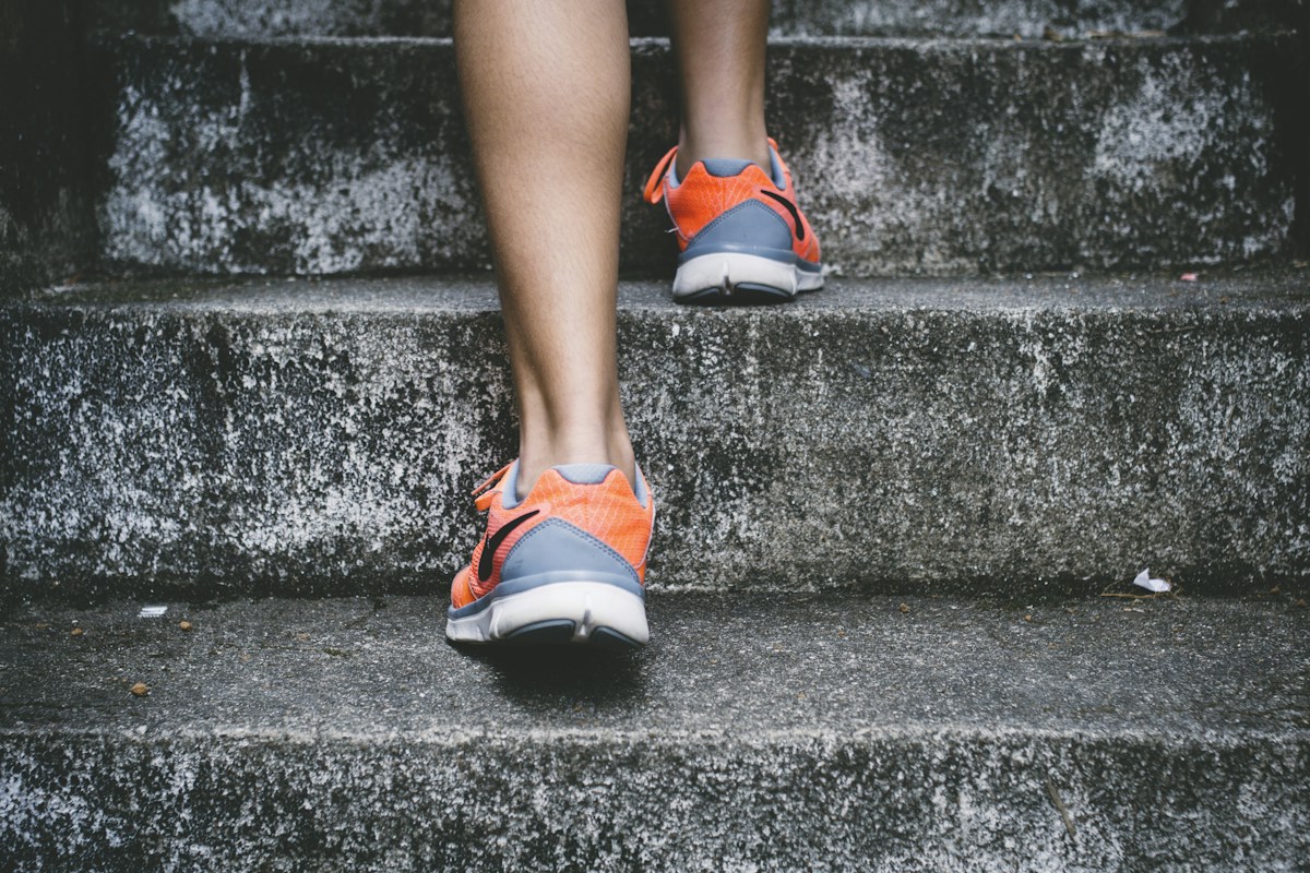 An outdoor run along a sunlit path
